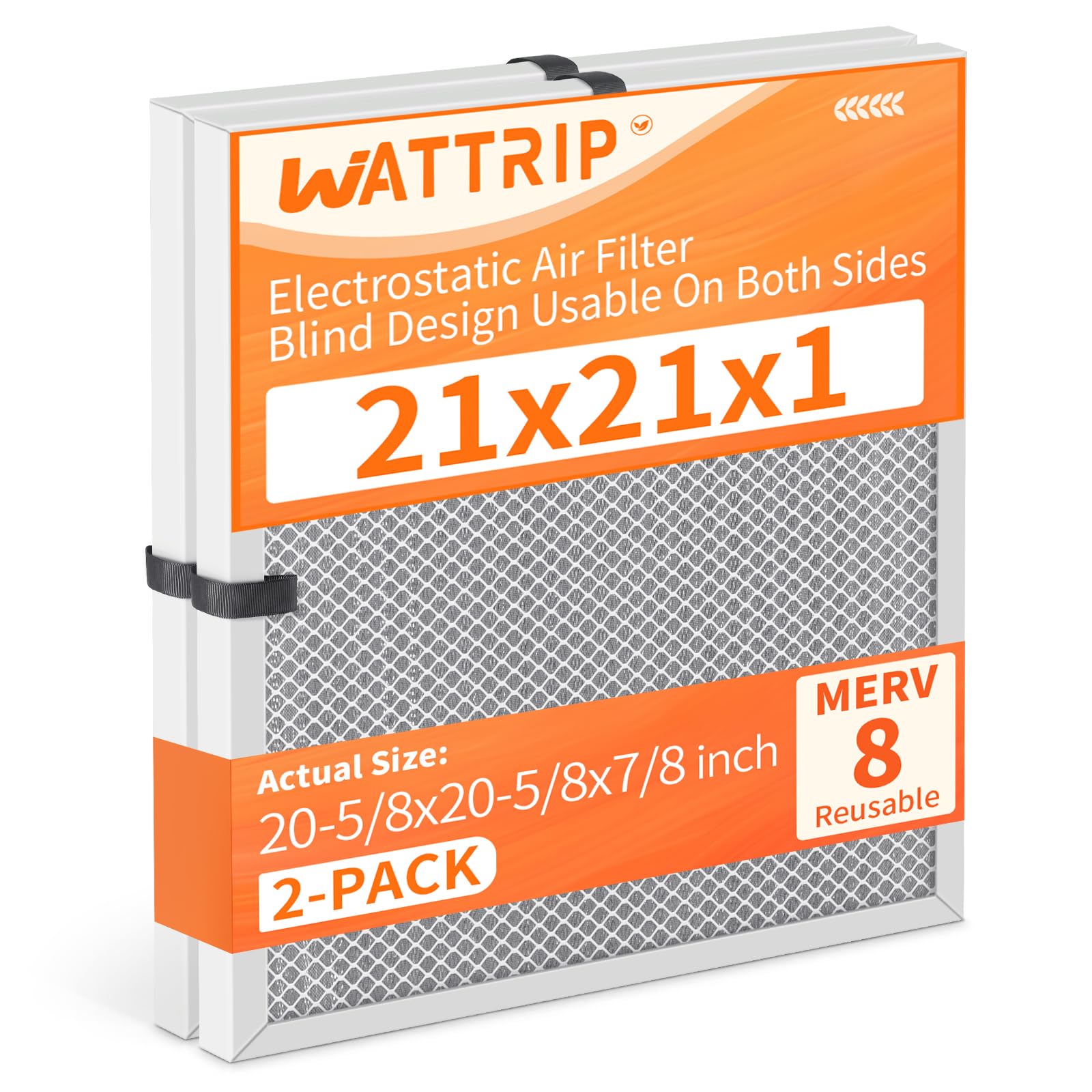WATTRIP 21x21x1 Washable MERV 8 2-Pack