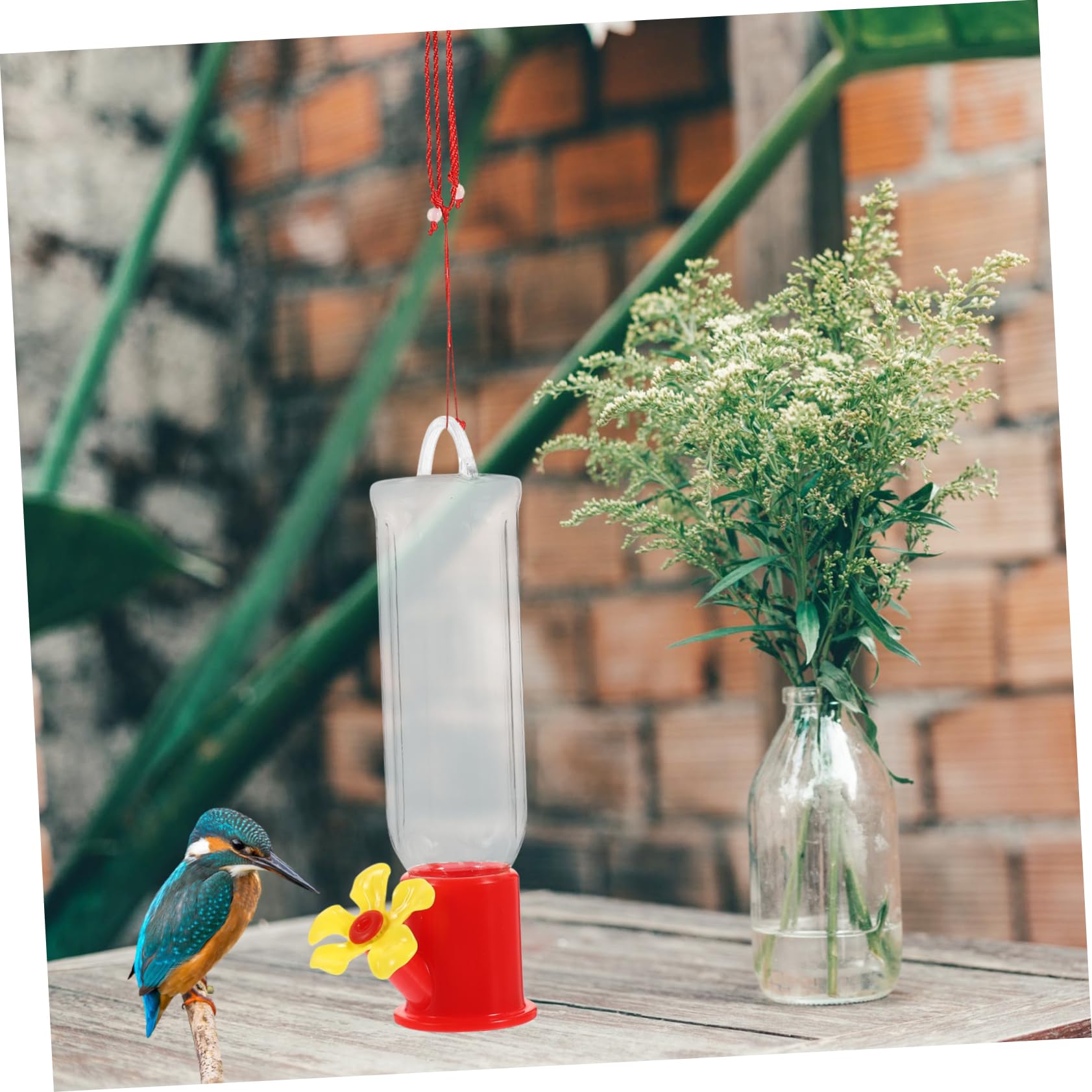 VANZACK 12piezas Comedero Colgante para Pájaros De Plástico Transparente Alimentador Exterior Decorativo Resistente y Duradero para Jardines y Observación De Aves
