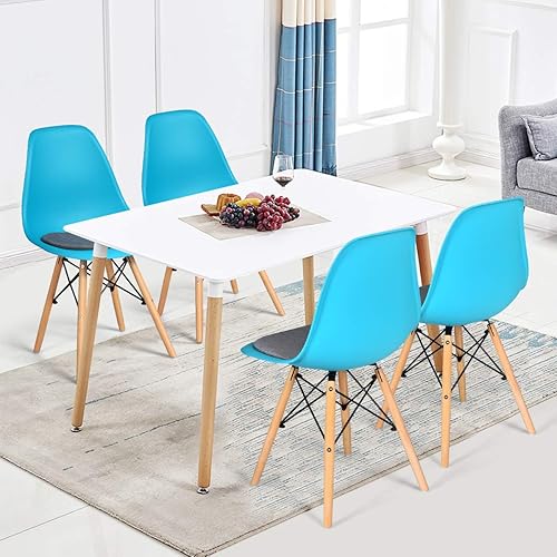 Miniatura 2 de Harmony-Furniture - Juego de 2 sillas laterales de plástico DSW con patas de madera sillas de cocina para comedor sala de estar