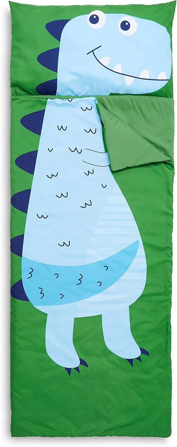 Amazon Basics Kids Ultra-Soft Light-Weight Indoor Slumber Sleeping Bag - Dinosaur
