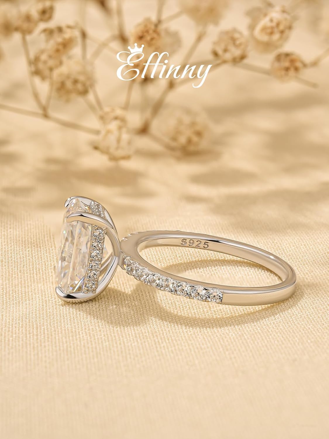 3.5ct Elongated Radiant Cut Moissanite Engagement Ring for Women,Genuine Created D Color VVS1 Clarity,925 Sterling Silver Promise Ring for Wedding,Daily,Travel,Party - Image 6