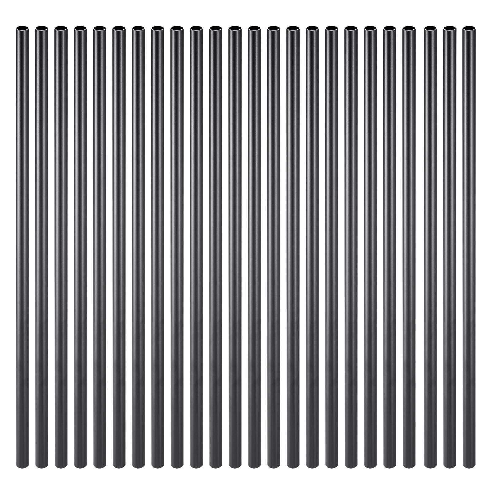 VEVOR Balaustres de Escalera de Aluminio 66 cm Barandilla de Metal Redonda 51 Piezas Barandilla Hueca para Terraza con Tapas de Riel y Tornillos para Escaleras, Porches, Patios, Balcón, Negro