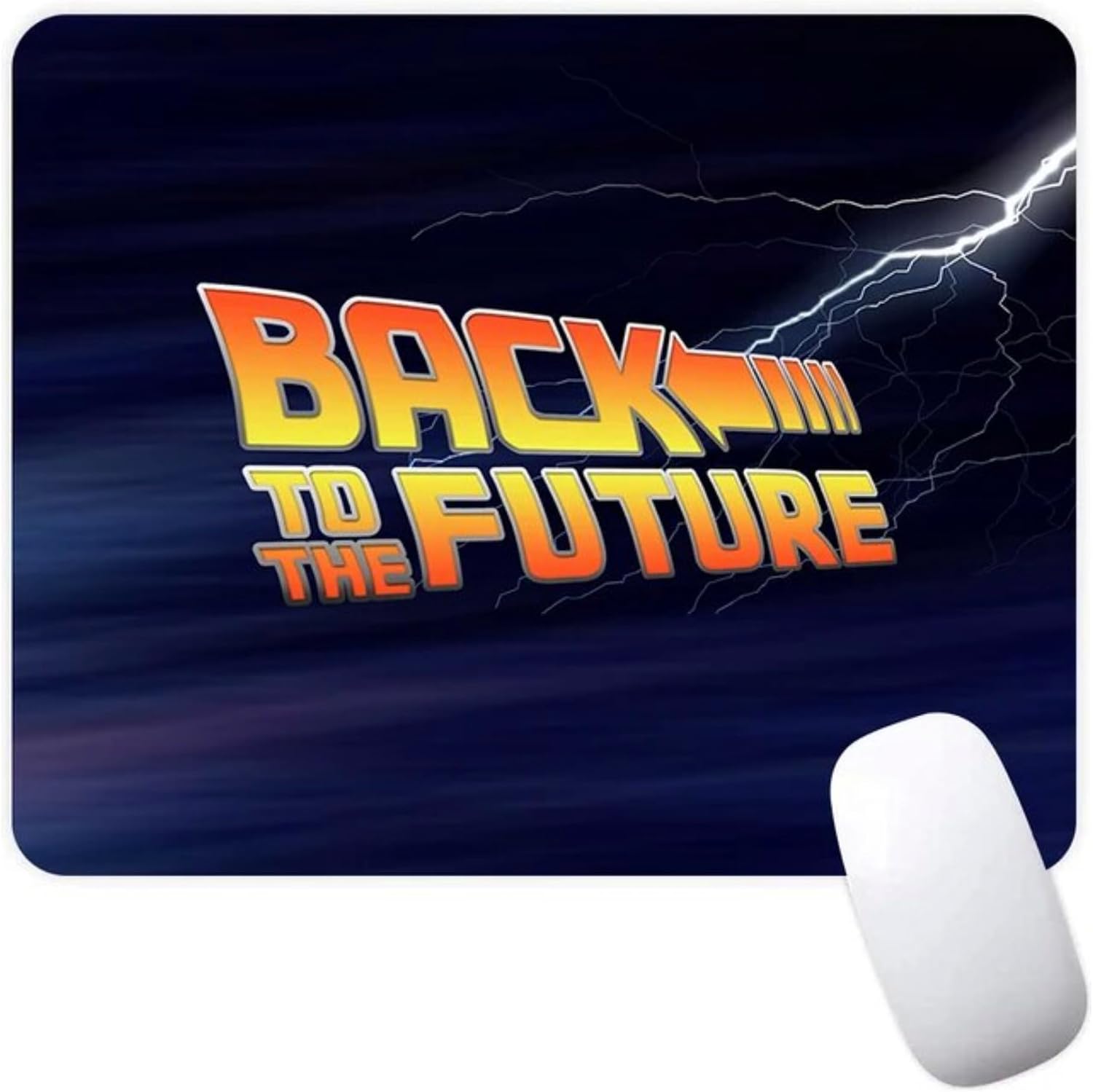 Back to the Future Title Logo Marty McFly Doc Brown Delorean 80s Movie Non-Slip Mousepad Gaming Computer Gaming Desktop Laptop Mouse Pad 7.1 x 8.7 inches