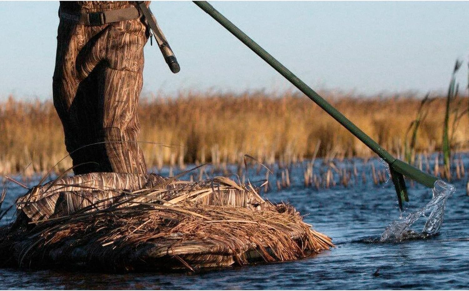 Avery Marsh Foot Attachment | Push Pole Add-On for Waterfowl Hunting, Fishing, Marsh Swamp Shallow Water Navigation | Rustproof Boat Pole Extension w/Spring-Loaded, Self-Cleaning Plates