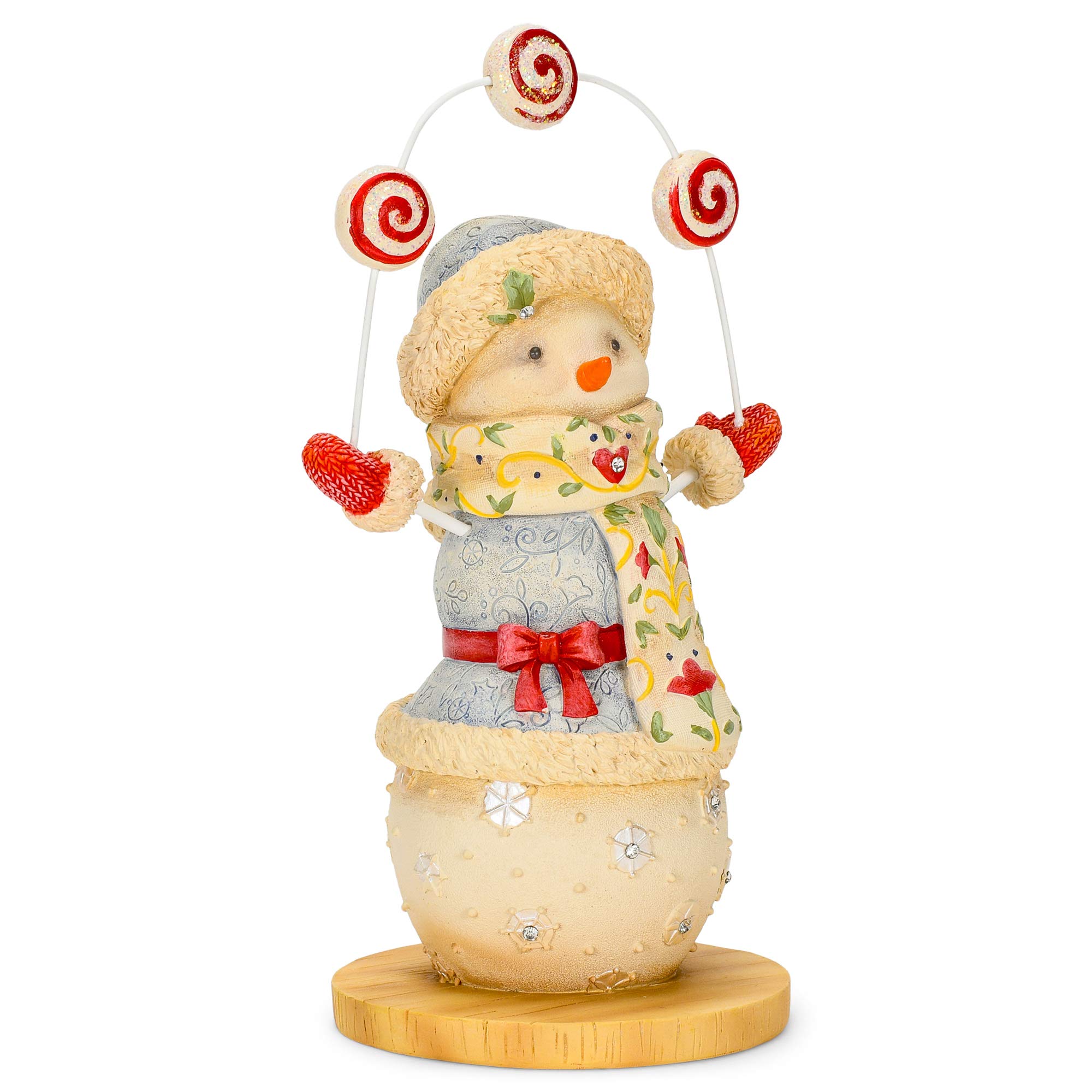Enesco Heart of Christmas Jewel Peppermint Snowman Games Figurine, 6.89 Inch, Multicolor