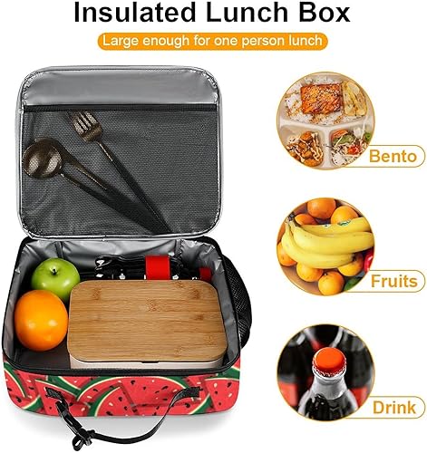 Miniatura 7 de Lonchera reutilizable de sandía roja, bolsa de almuerzo aislada, lonchera para comida y alimentos, bolsa de mano para mujeres, niños, niñas, niños,