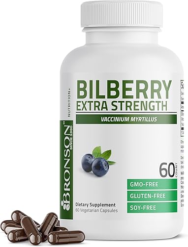 Miniatura 7 de Bronson Bilberry Extra Strength 3000 mg por porción Vaccinium Myrtillus, promueve la salud ocular y apoya la visión saludable, sin OMG, 200 cápsulas