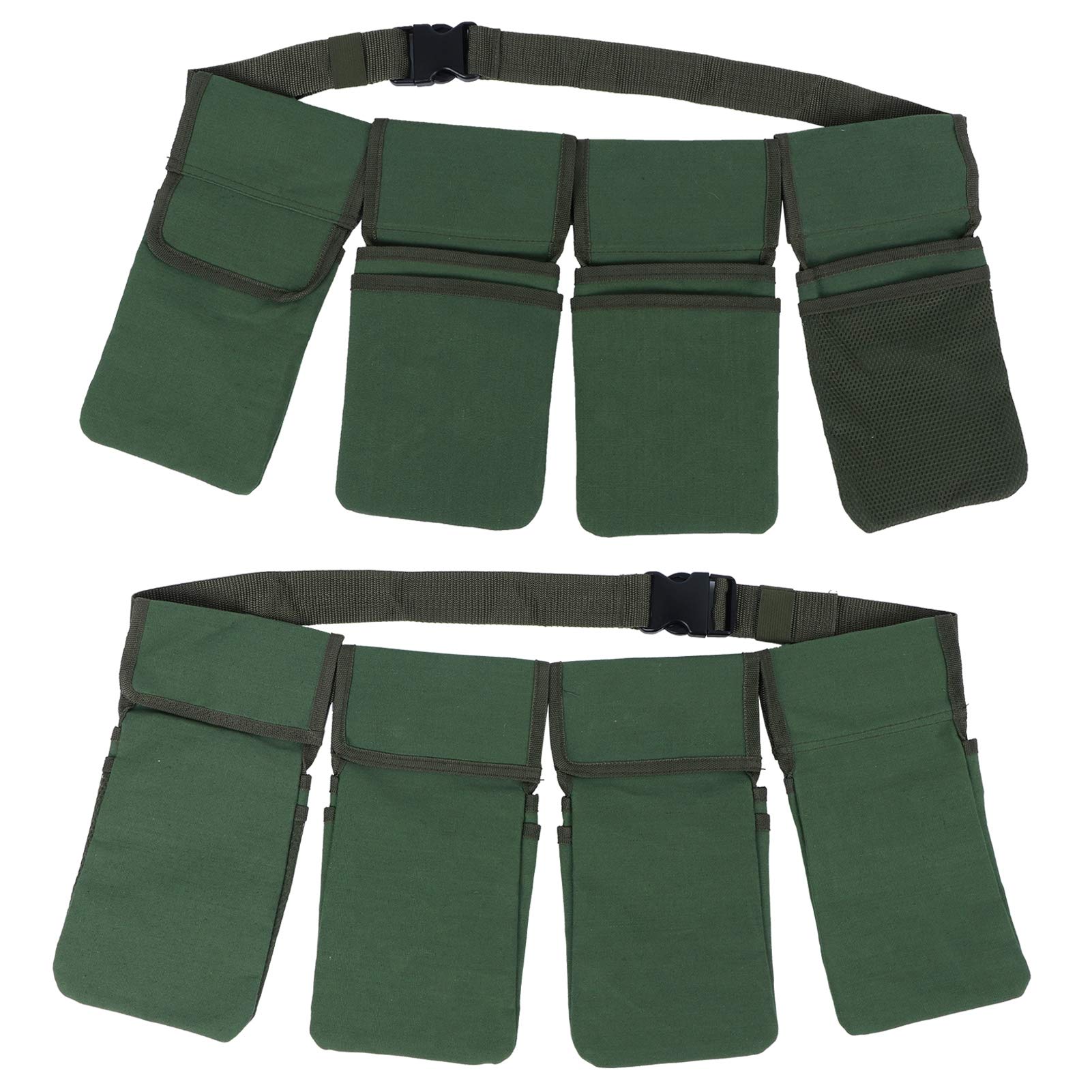 Ceinture à outils de jardin EBTOOLS, sac organisateur de jardin en toile résistante avec 4 poches amovibles et profondes, lavable, vert, 29 x 15 cm, 125 cm de long