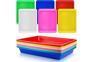12-Pack Plastic Art Trays: The Ultimate Painting, Crafting, and Classroom Essential
