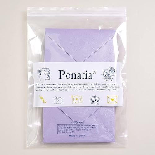 Miniatura 8 de PONATIA Paquete de 50 sobres A1, 3 58 x 5 18 pulgadas, sobres lilas perfectos para tarjetas de boda, tarjetas de confirmación, tarjetas de