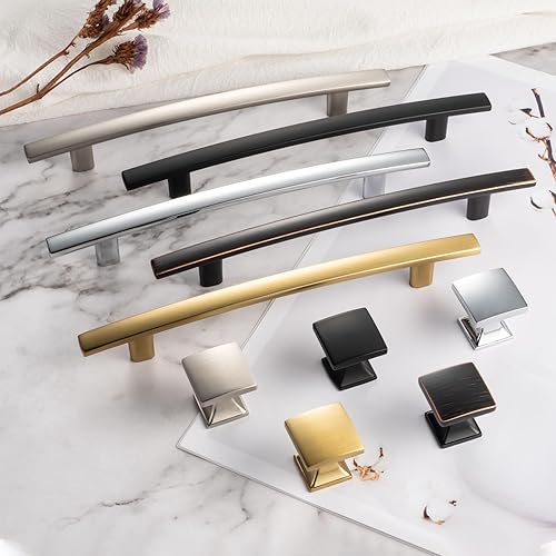 Miniatura 5 de ASKANO Paquete de 30 tiradores de cocina con barra curvada negra para gabinete de cocina, ZP2204, herrajes sólidos para cajón, tocador, baño,