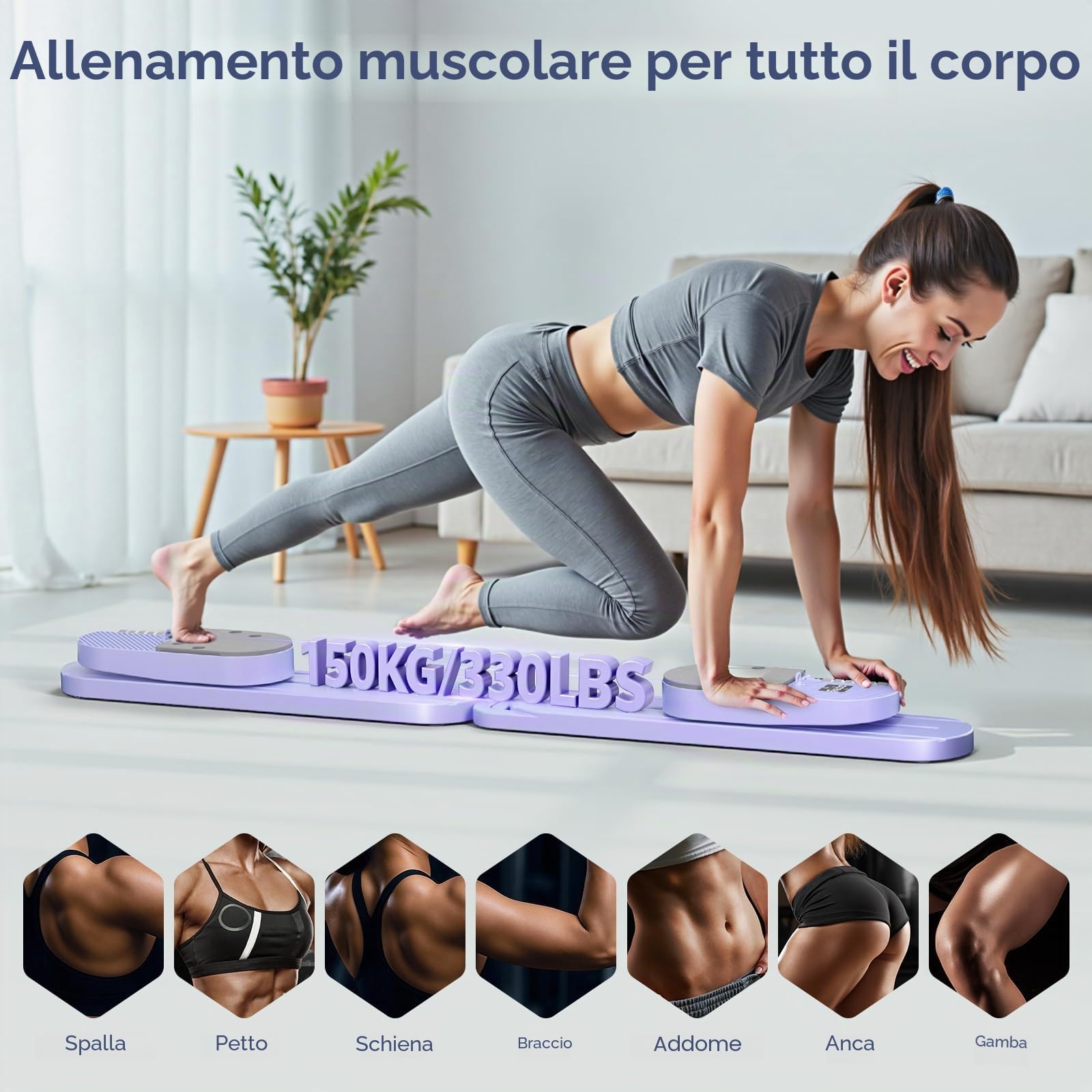 Split Pilates Board Aggiornata, Reformer Pilates a LED, Attrezzatura per l'Allenamento Completo del Corpo, Trainer Addominale Multifunzionale per l'Attrezzatura Domestica