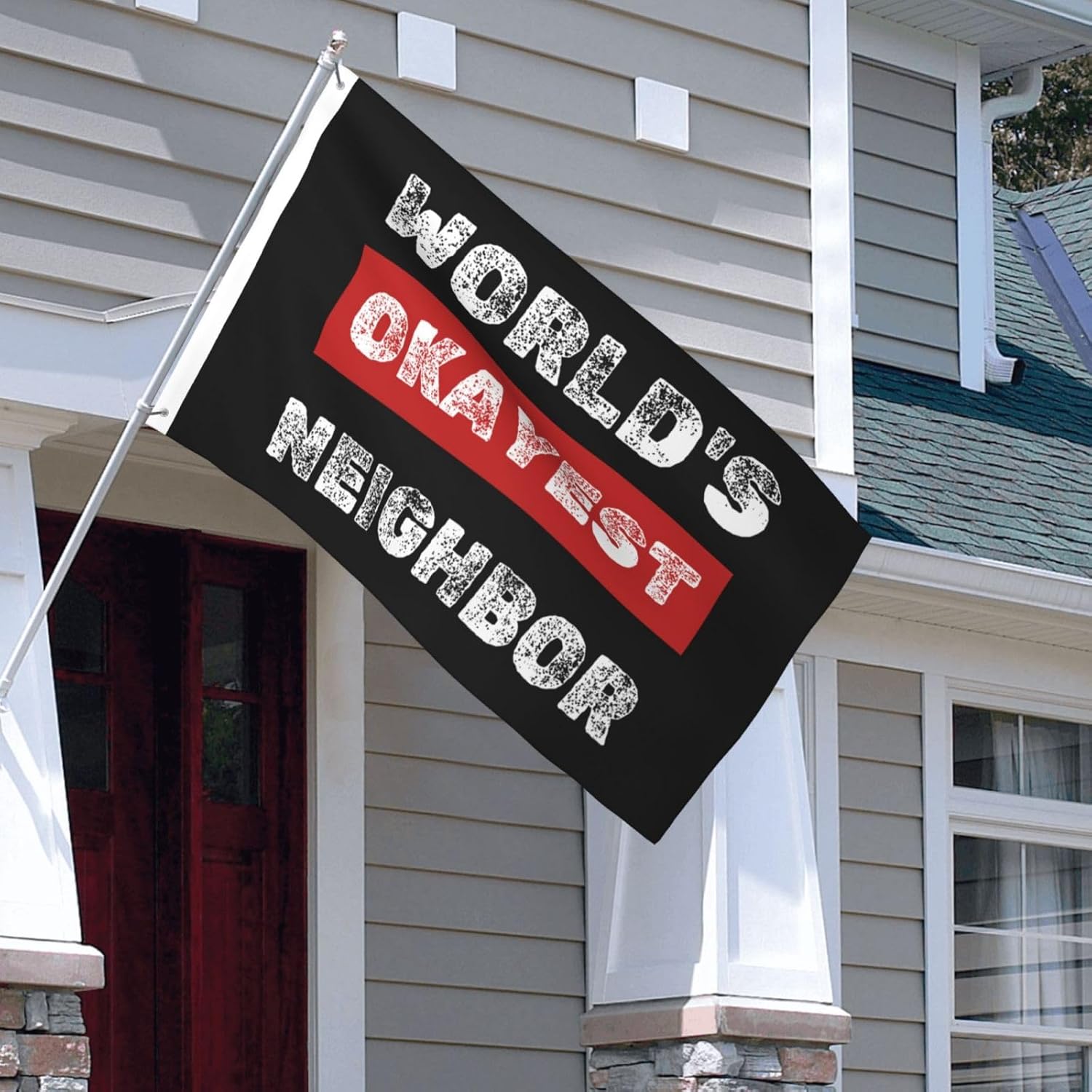 World'S Okayest Neighbor Funny Flag 3x5 Ft Vivid Color And Uv Fade Resistant Decor Banner Flags For Outdoor Indoor - Image 6