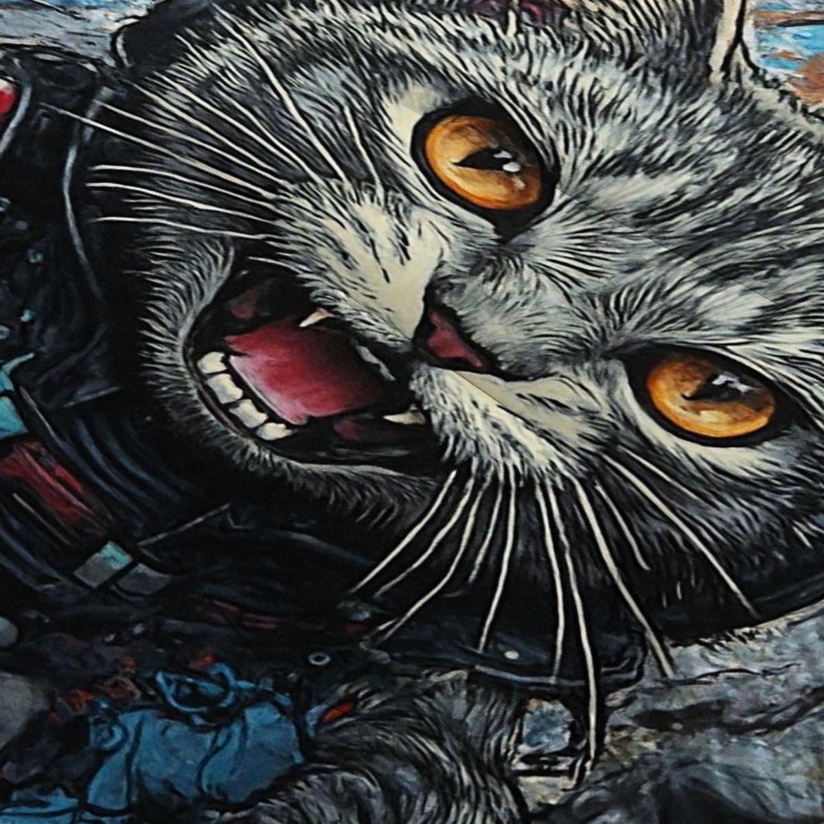 Edredón 200x200 cm Gato De Dibujos Animados, Lavable en Lavadora Juego de Cama Completo 200x200, Colcha de Microfibra con Estampado 3D para Todas Las Estaciones