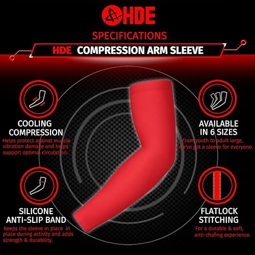 Miniatura 3 de HDE Mangas de compresión de brazo para niños, manga de tiro de baloncesto, deportes juveniles, protección solar, fútbol, béisbol, 1 par