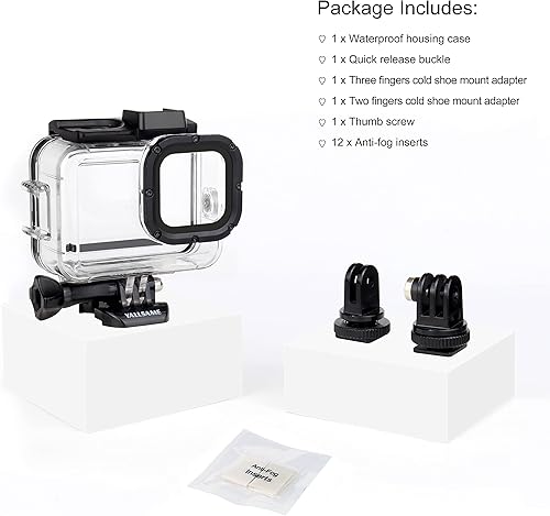 Miniatura 6 de Funda impermeable para GoPro Hero 8 Cámara de acción negra de 196 pies / 196.9 ft de protección subacuática accesorio de buceo para GoPro 8 negro