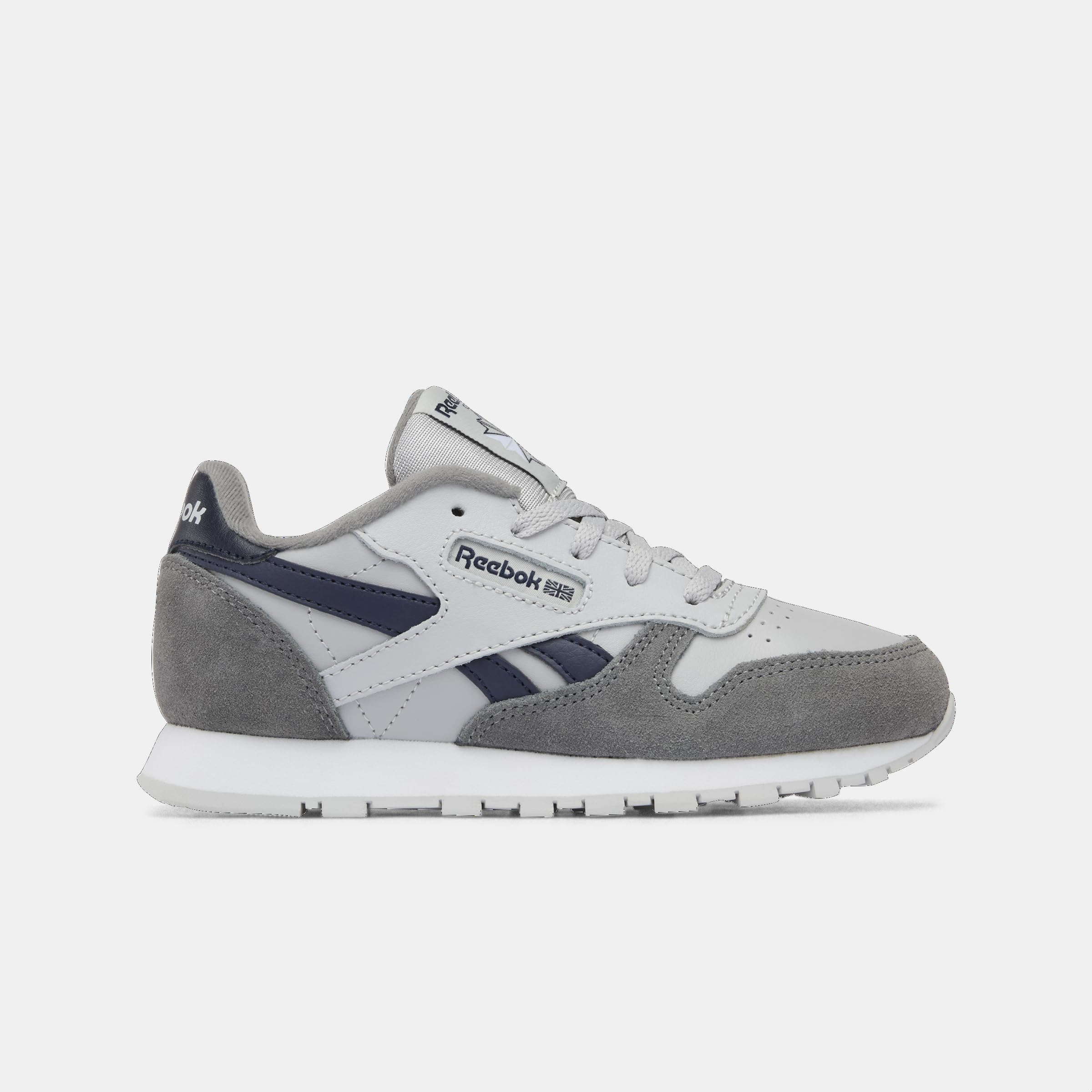 Reebok Unisex Kids Classic Leather Sneaker, Grey4 Grey1 Vectornavy, 9.5 UK Child