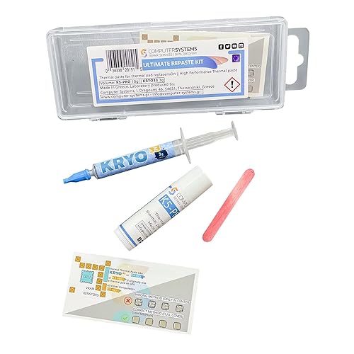 Ultimate Repaste KIT K5 PRO 0.35 oz y KRYO33 0.11 oz Pasta térmica y almohadilla térmica de repuesto compatible con Apple iMac, Asus ROG, Acer