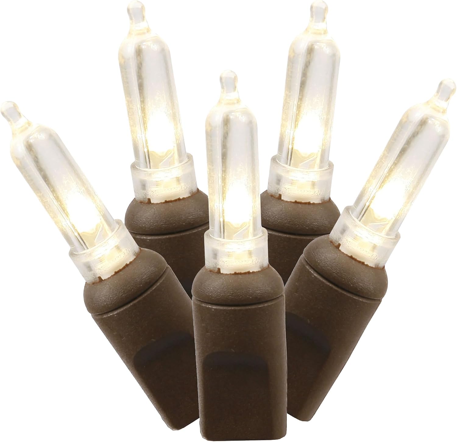Vickerman 100 Light Italian LED Light Set Warm White Lights on Brown Wire