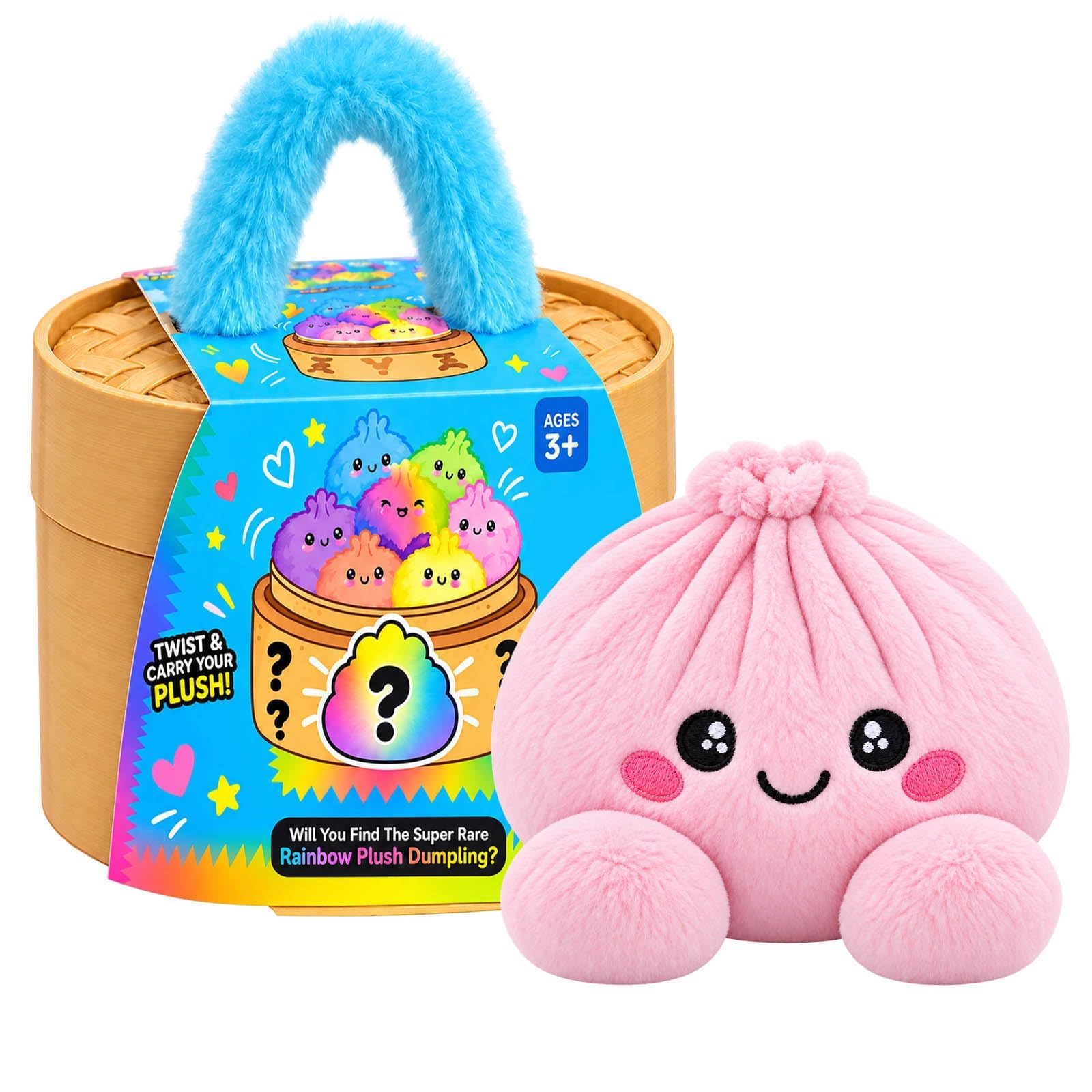 Cute Plush Stuffed Dumpling Big Rainbow Soft Steamed Bun Pillow (#E)