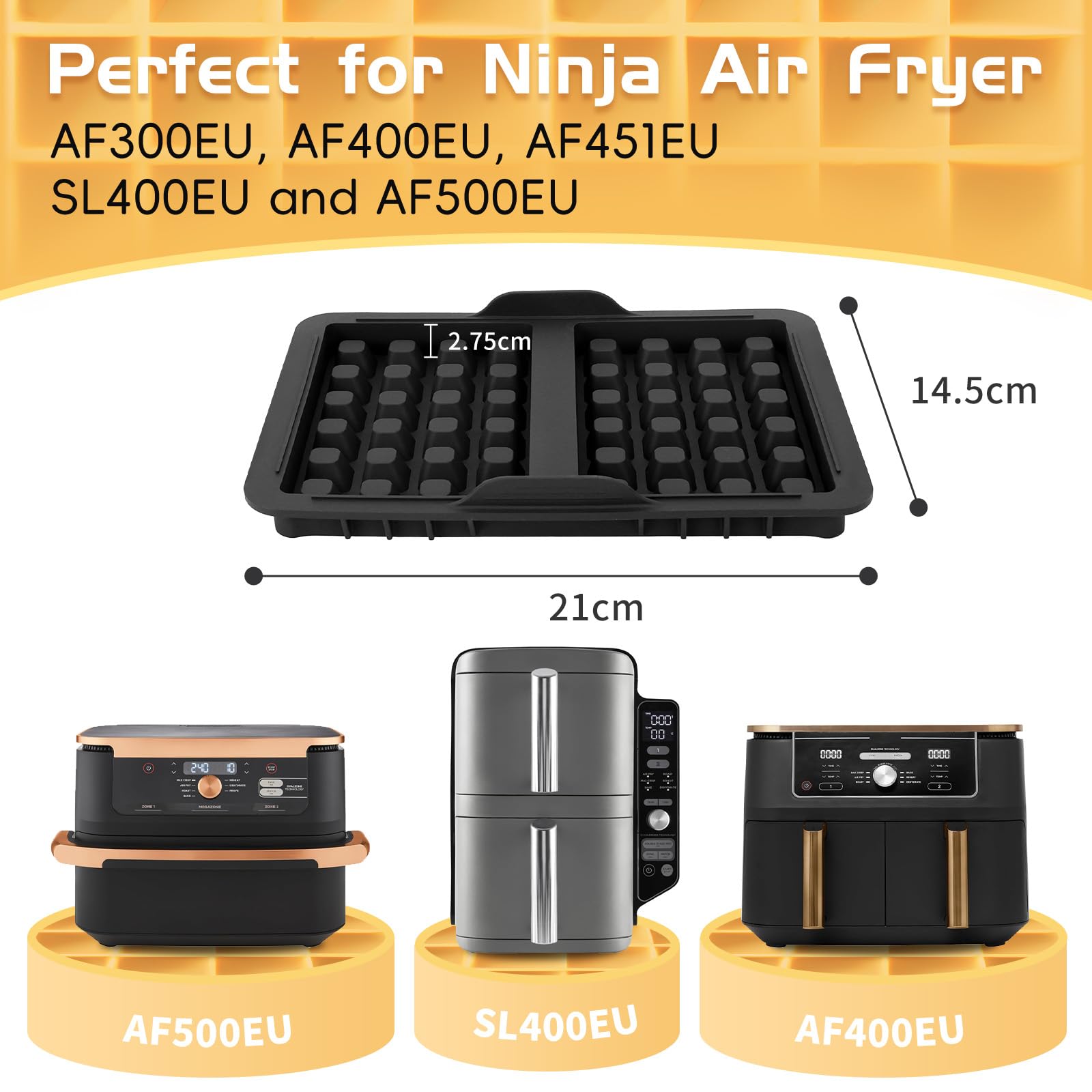 2 Pièces Inserts Gaufres Pour Ninja Air Fryer,Reusable