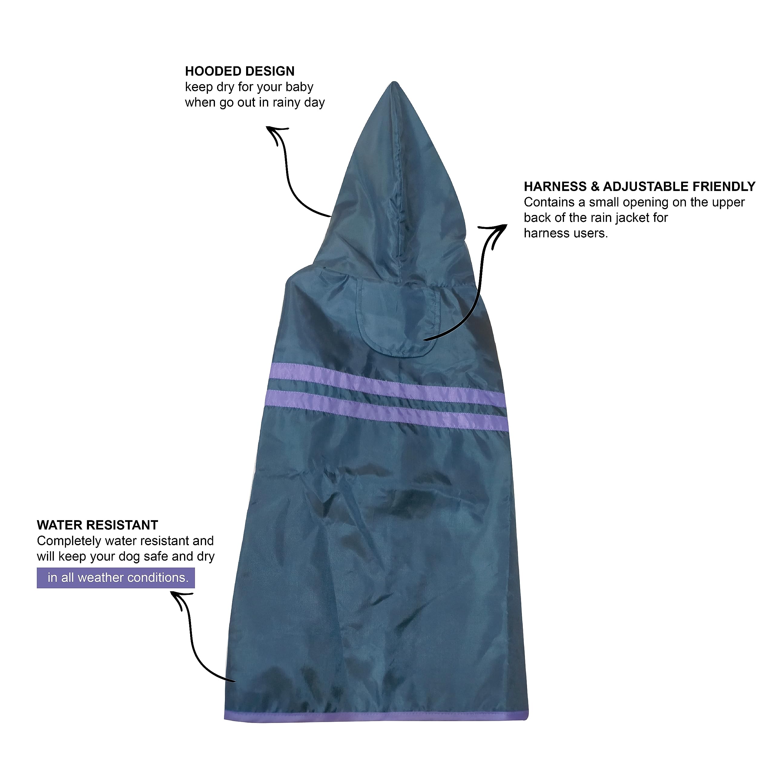 Pets Empire Lightweight Raincoats Jacket for Dogs, Adjustable Hooded Dog Raincoats, Waterproof Rain Coat Slicker Poncho for Dogs (XL, Blue) 1
