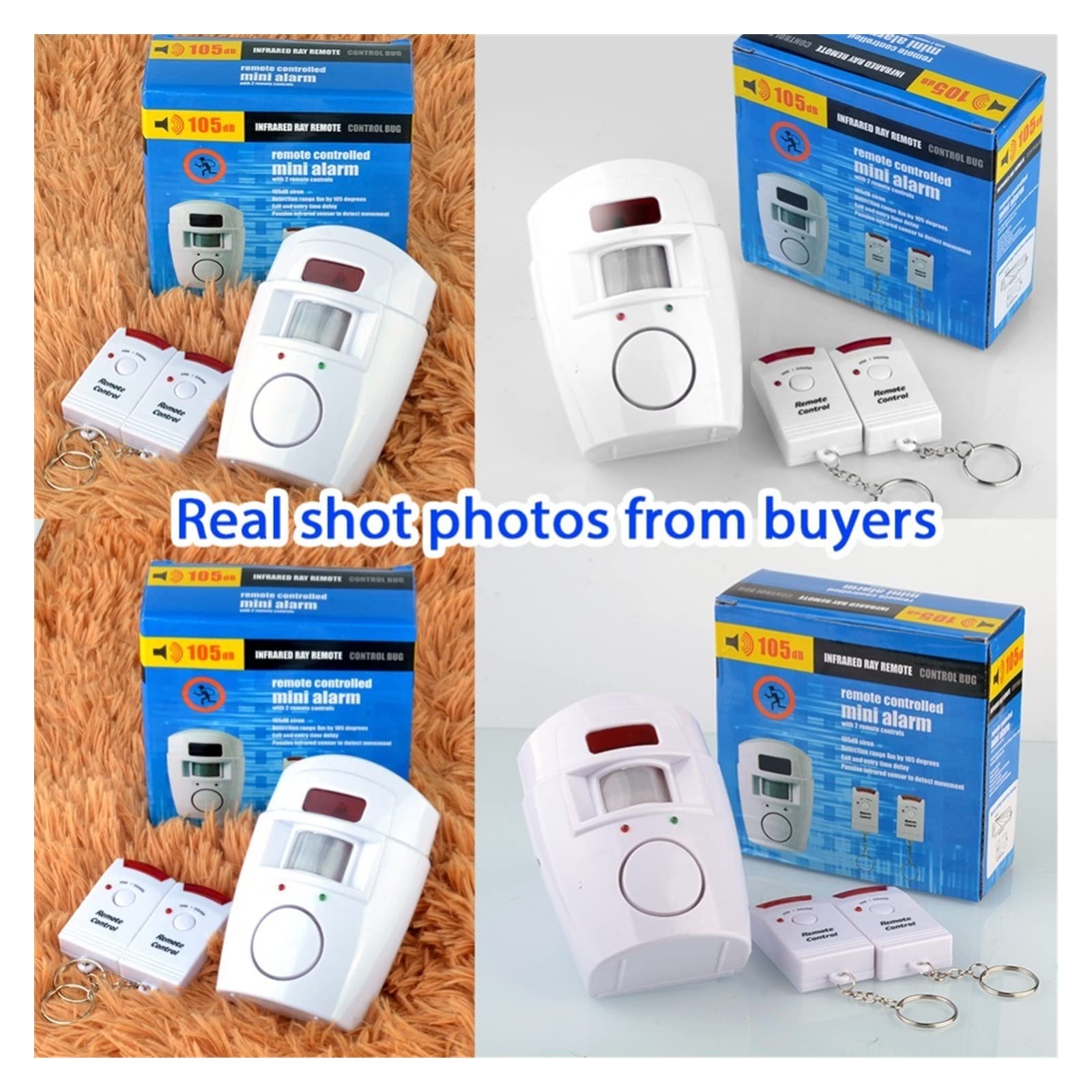 Sistema di Allarme, di allarme PIR con sensore a infrarossi, 2 telecomandi wireless for la sicurezza domestica, antifurto rilevatore movimento, sirena da 105 dB