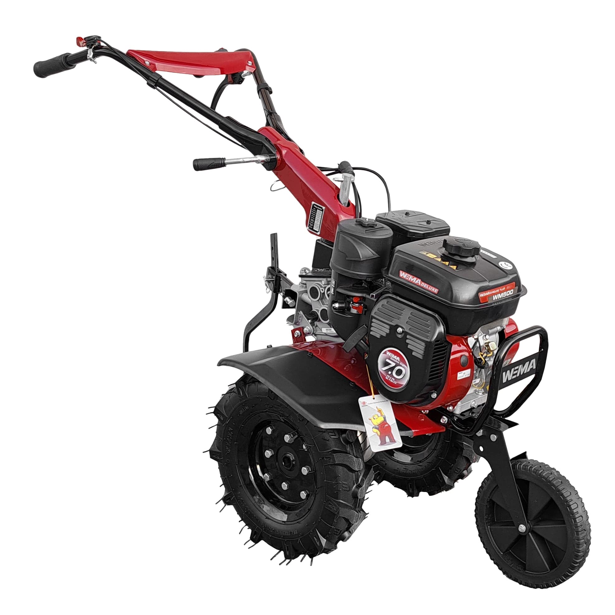 Weima WM500 Deluxe con arado G-2 7 CV 212 CCM ancho de fresado 100 cm marchas 2 avances 1 marcha atrás de gasolina motoazada cultivador jardín jardinería 2 años de garantía