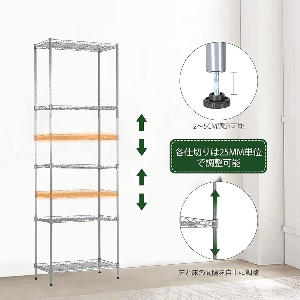 なかさん耐荷重1枚当たり135kg 5段90Wメタルラック なかさん耐荷重1枚当たり135kg 5段90Wメタルラック Amazon｜Alebert
