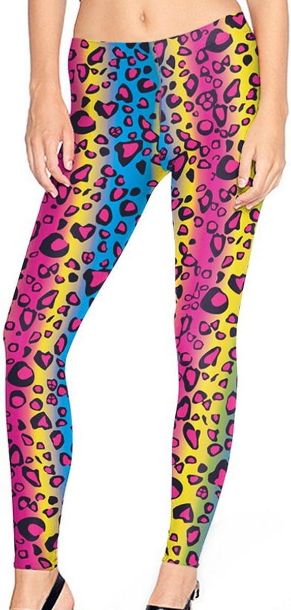 Mosszra Colorful Rainbow Cheetah Leopard Gorgeous Digital Print Pant Leggings