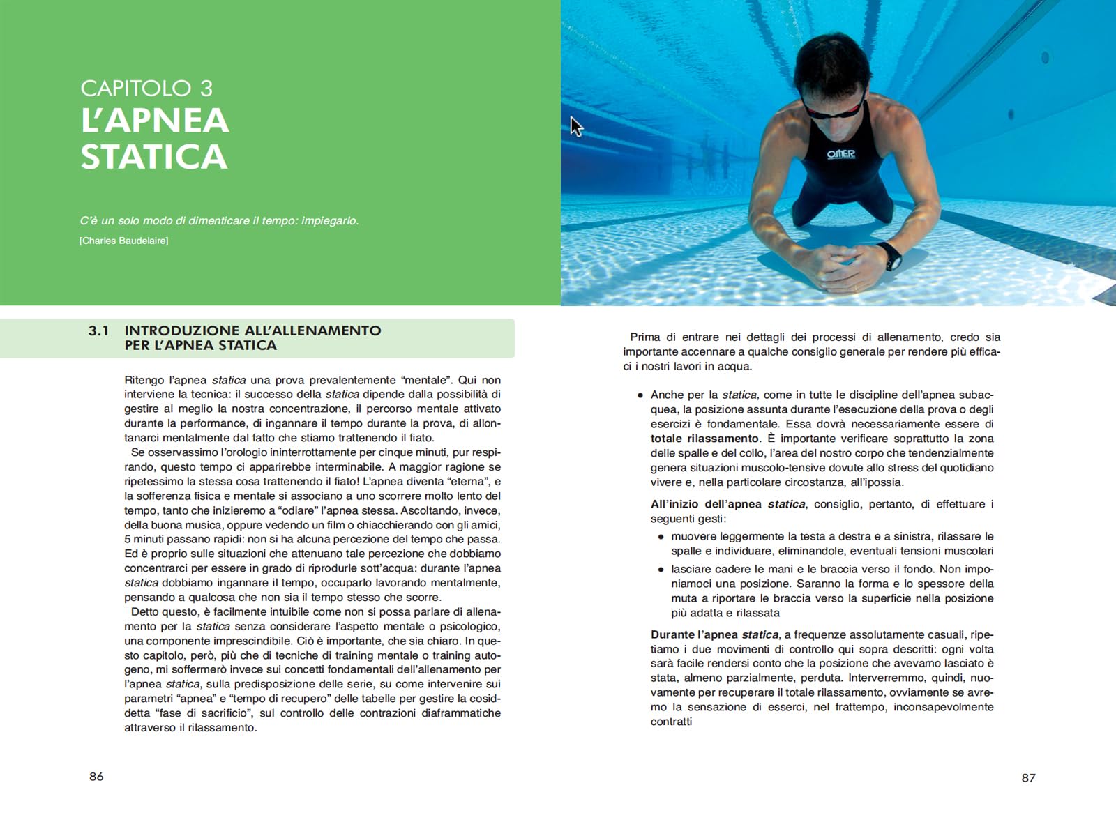 Allenamento specifico per l'apnea. Apnea profonda, statica e dinamica