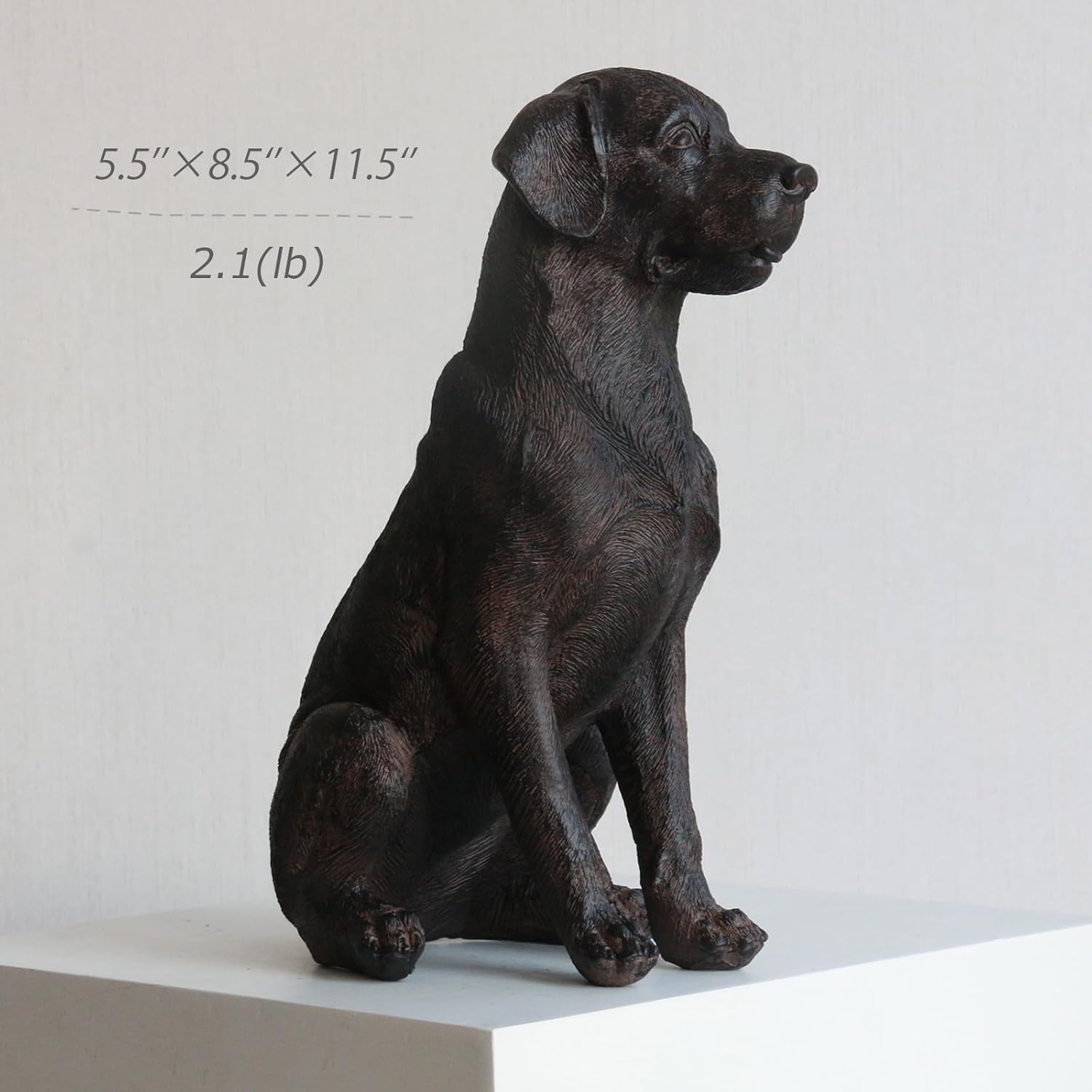 Lukitas Black Lab Statue, Sitting Dog Figurine Home Decor, Modern Puppy Decorative Sculpture for Living Room Yard Garden Outside, Resin 11.5''