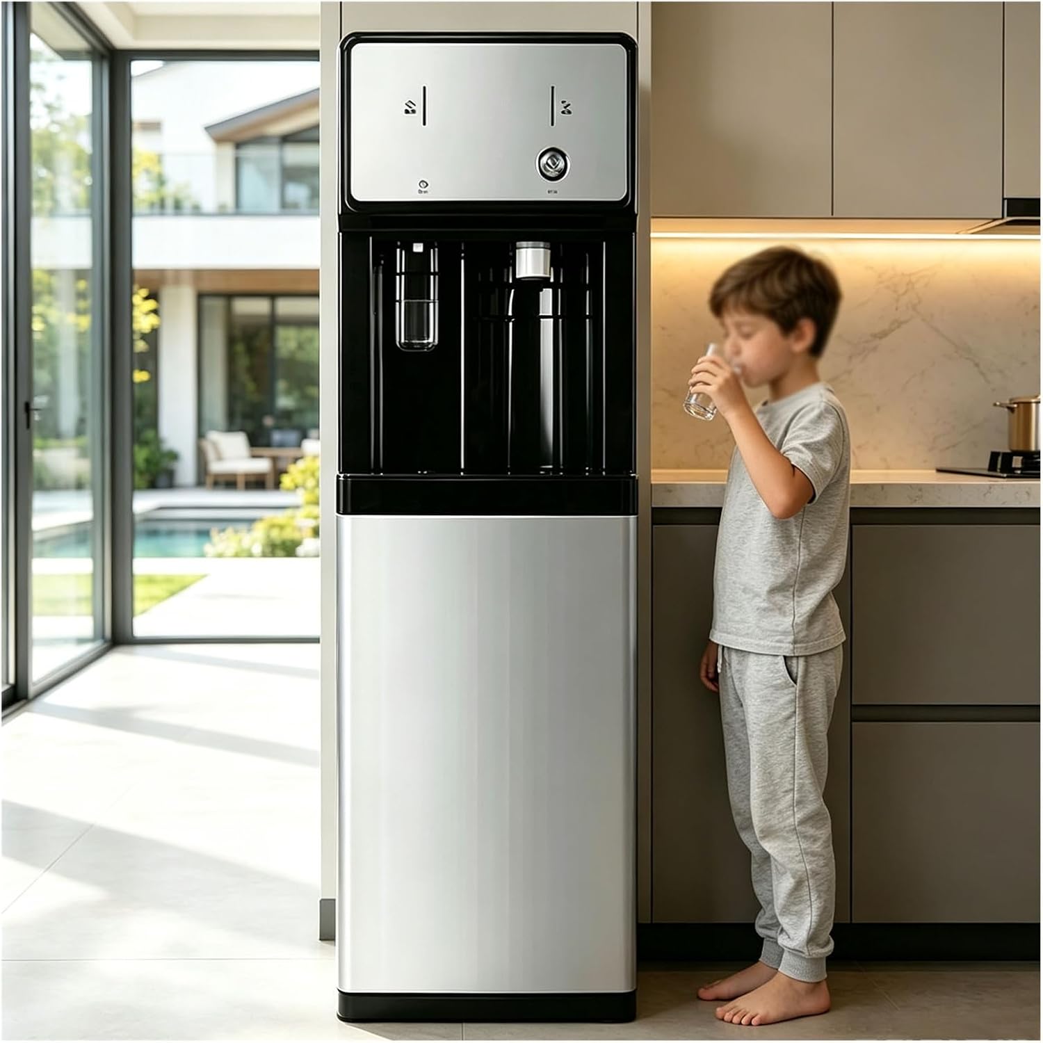 Mains Fed Unit Water Cooler Dispenser,hot and Cold Water Dispenser | 3 Temperature Settings,Modern Standing Water Machine For Home Office