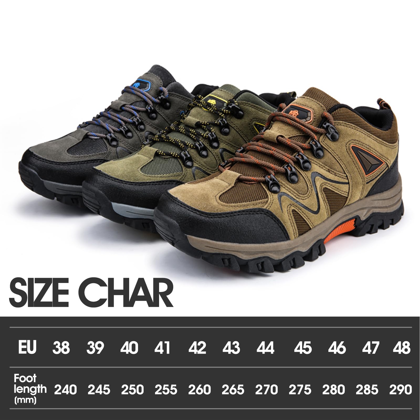 Zapatillas de Trekking Hombre para Senderismo y Montaña Trail Running Verano Ligeras 38-48 EU