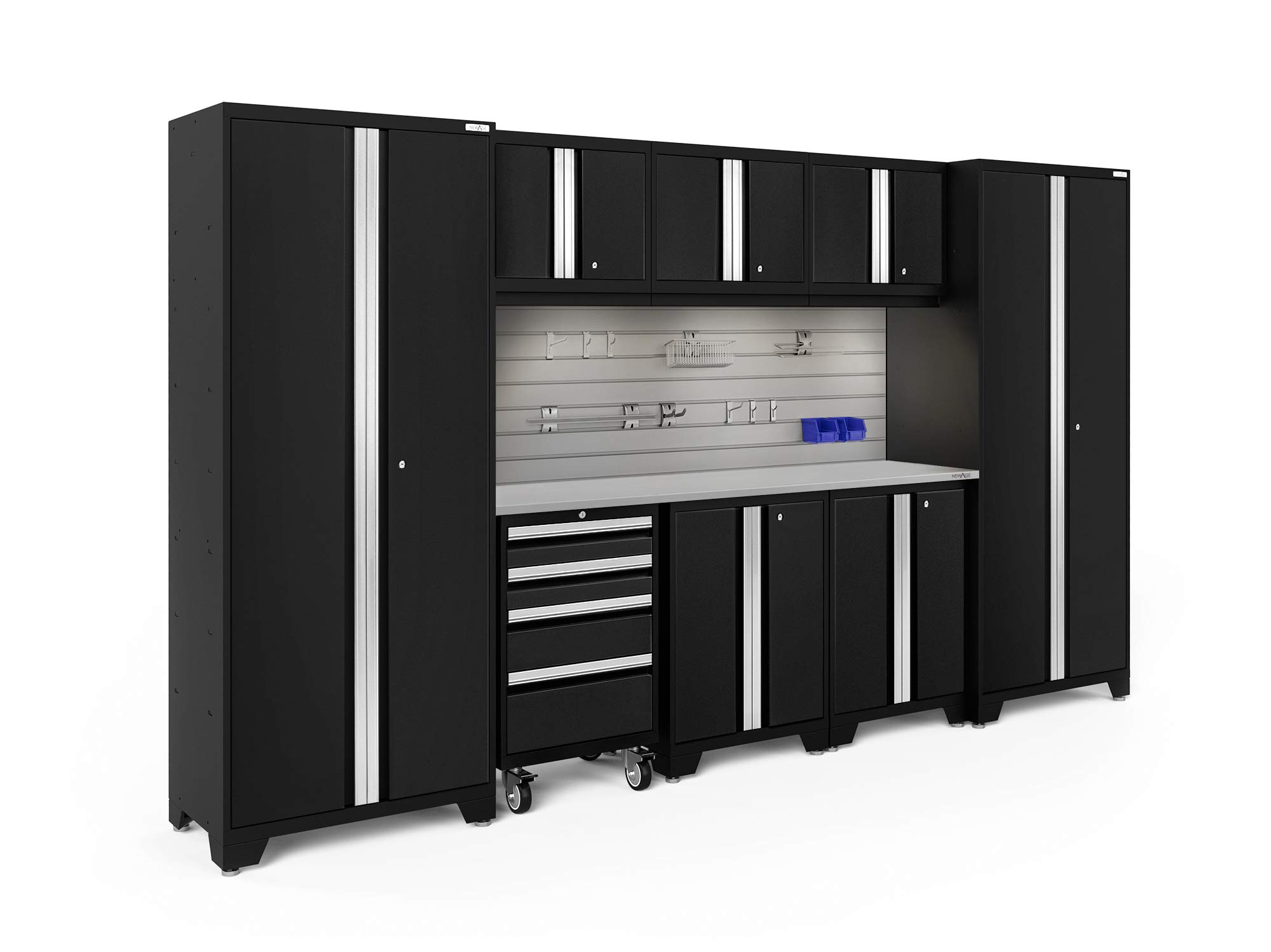 NewAge Products Bold Series Black 9 Piece Set, Garage Cabinets, 63189