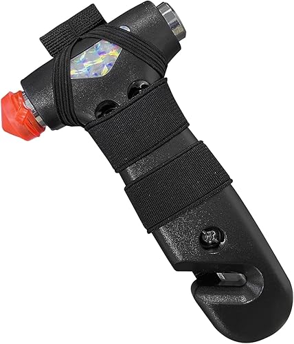 Miniatura 1 de Kewucn Martillo de seguridad para automóvil, herramienta de escape de emergencia 3 en 1 con rompeventanas y cortador de cinturón de seguridad,