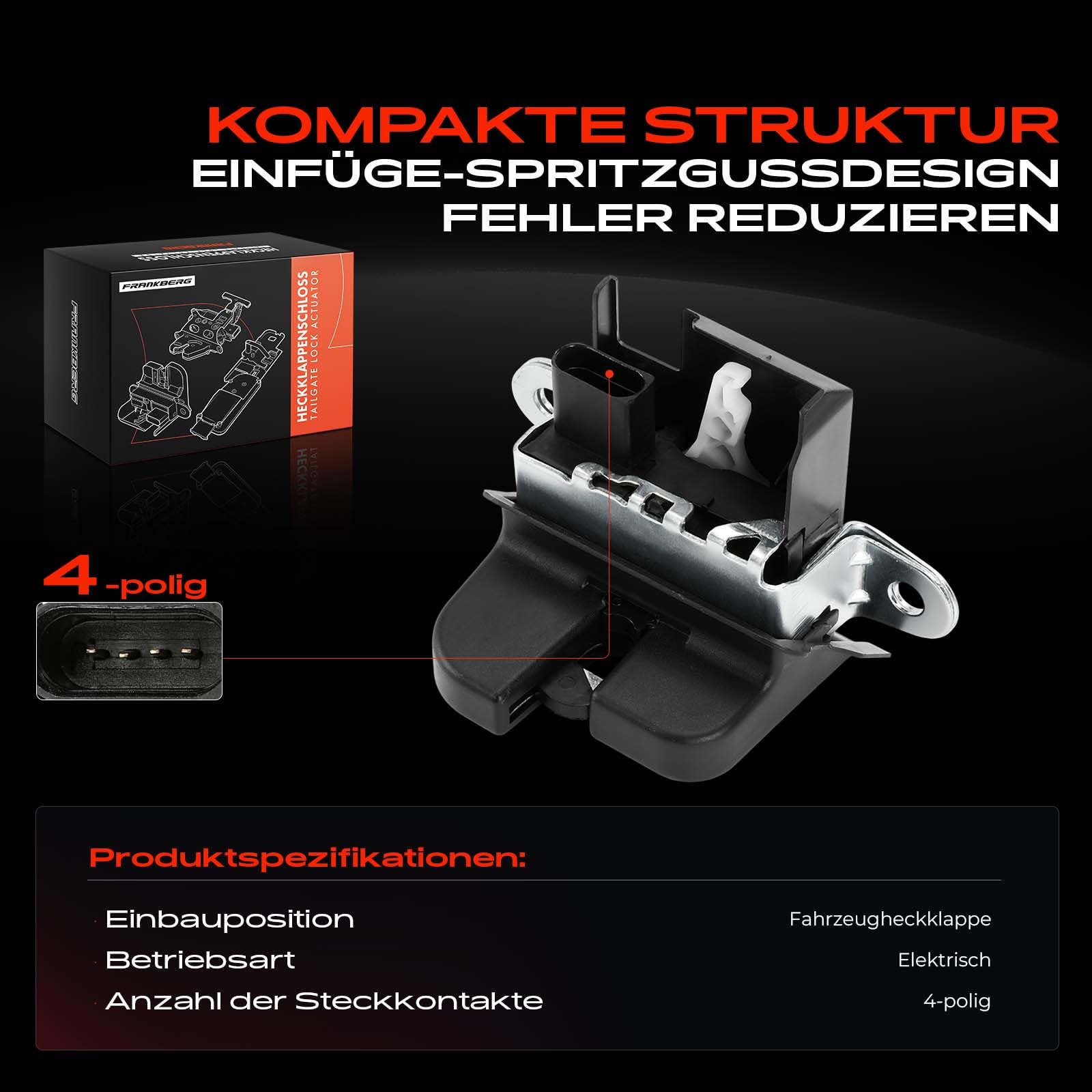 Frankberg Door Lock Actuator Mechanism Door Lock Actuator Mechanism Rear Compatible with A1 City Carver GBH A1 Sportback GBA Golf VIII CB1 Golf VIII CD1 Polo AW1 Polo AW1 BZ1 Replace# 2G6827505 - Image 4