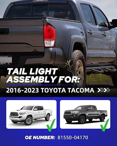 Miniatura 2 de AUTOONE Conjunto de luces traseras para Toyota Tacoma, conjunto de lámpara trasera para camioneta Tacoma 2016-2023, lado del pasajero, sin bombillas
