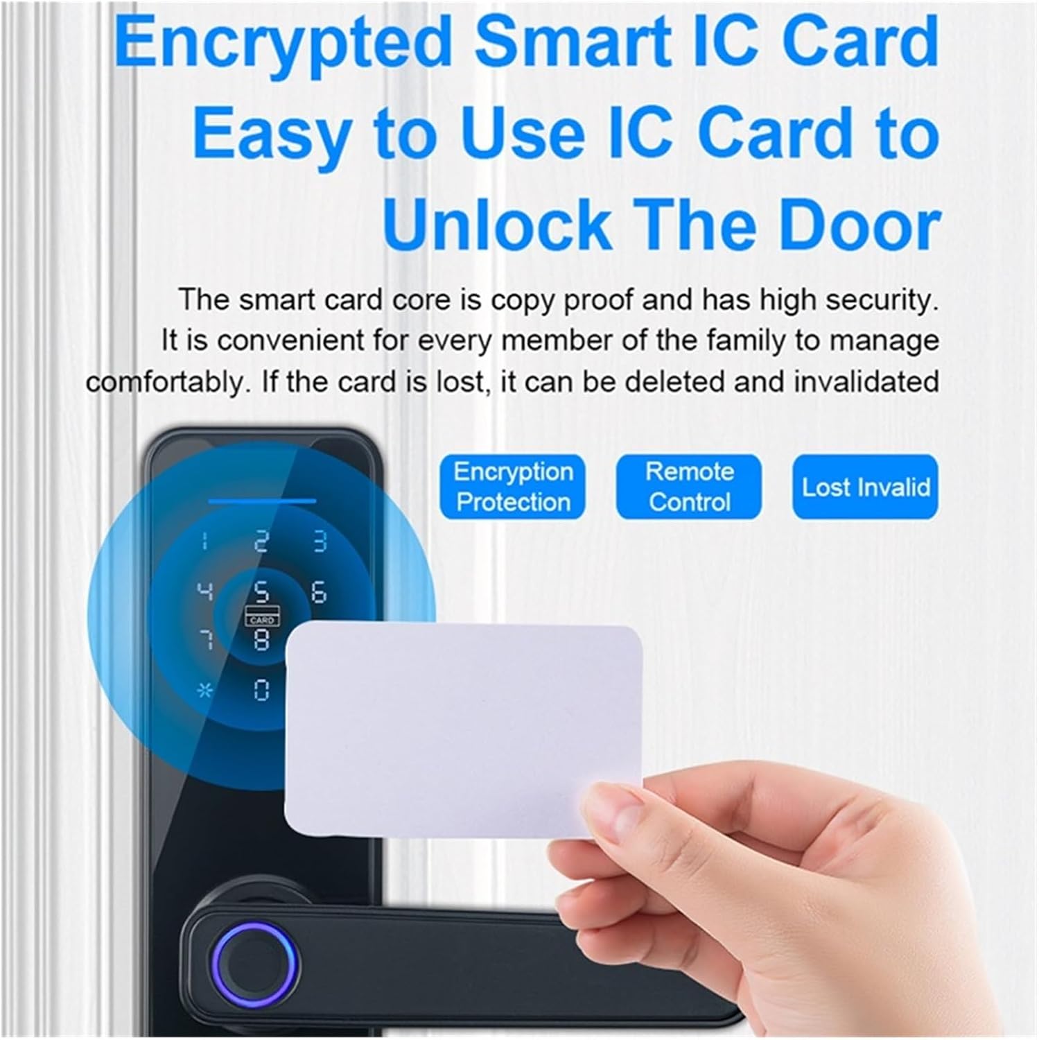 Tuya Electronic Smart Door Lock Biometric Fingerprint Lock Password IC Card Smart Life Key Unlock House Security Protection (Color : Tuya Version 2)