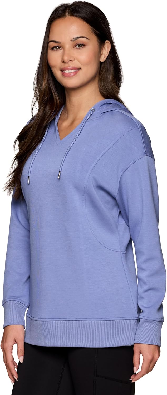 RBX Women's Luxe Athleisure Hoodie with Drawstrings, Relaxed Fit Lightweight Hooded Sweatshirt Tunic for Yoga, Casual Wear