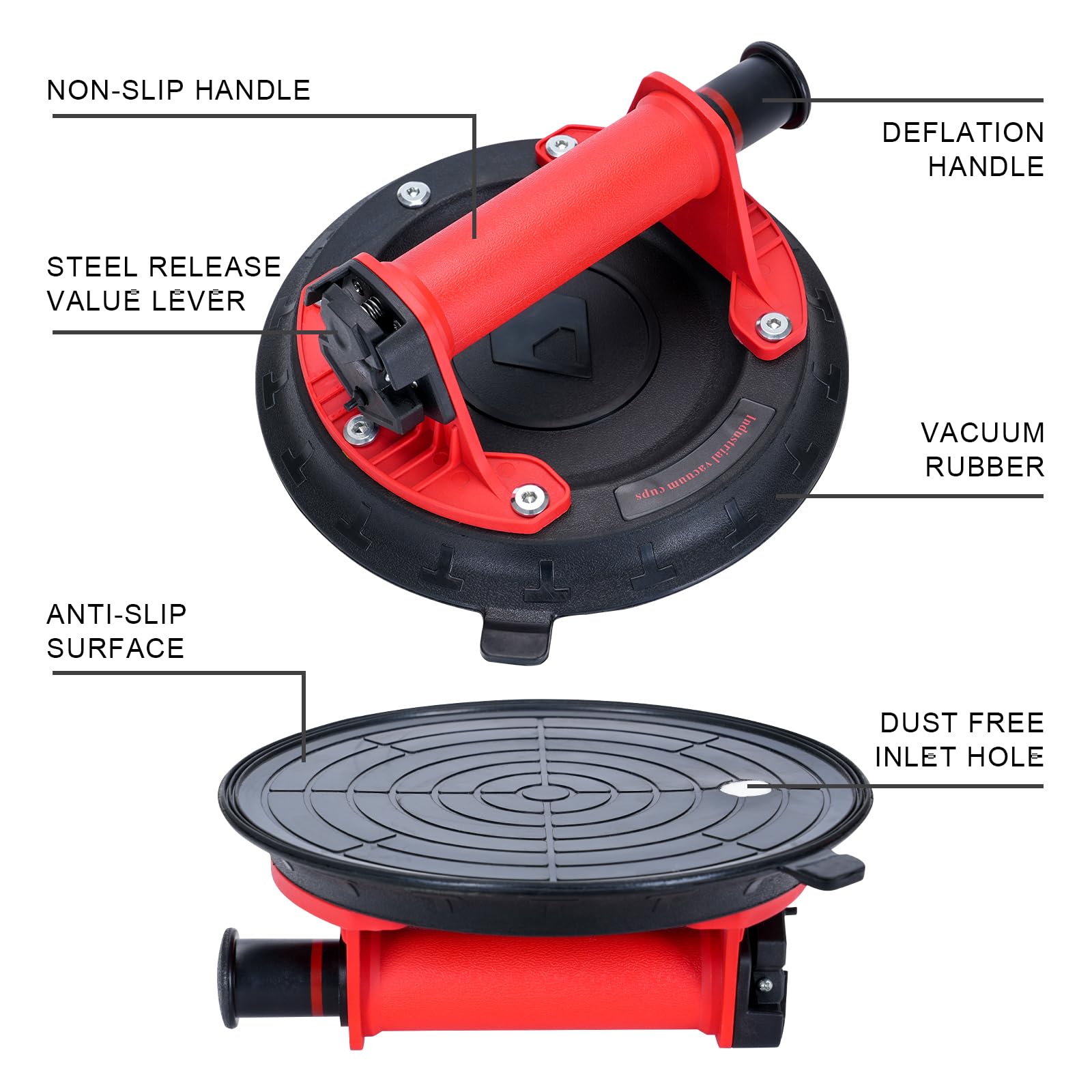 Ventose Per Vetro Welsberg - 2 Pezzi, Portata 50kg, Diametro 11.8 Cm, Arancione - Foto 3