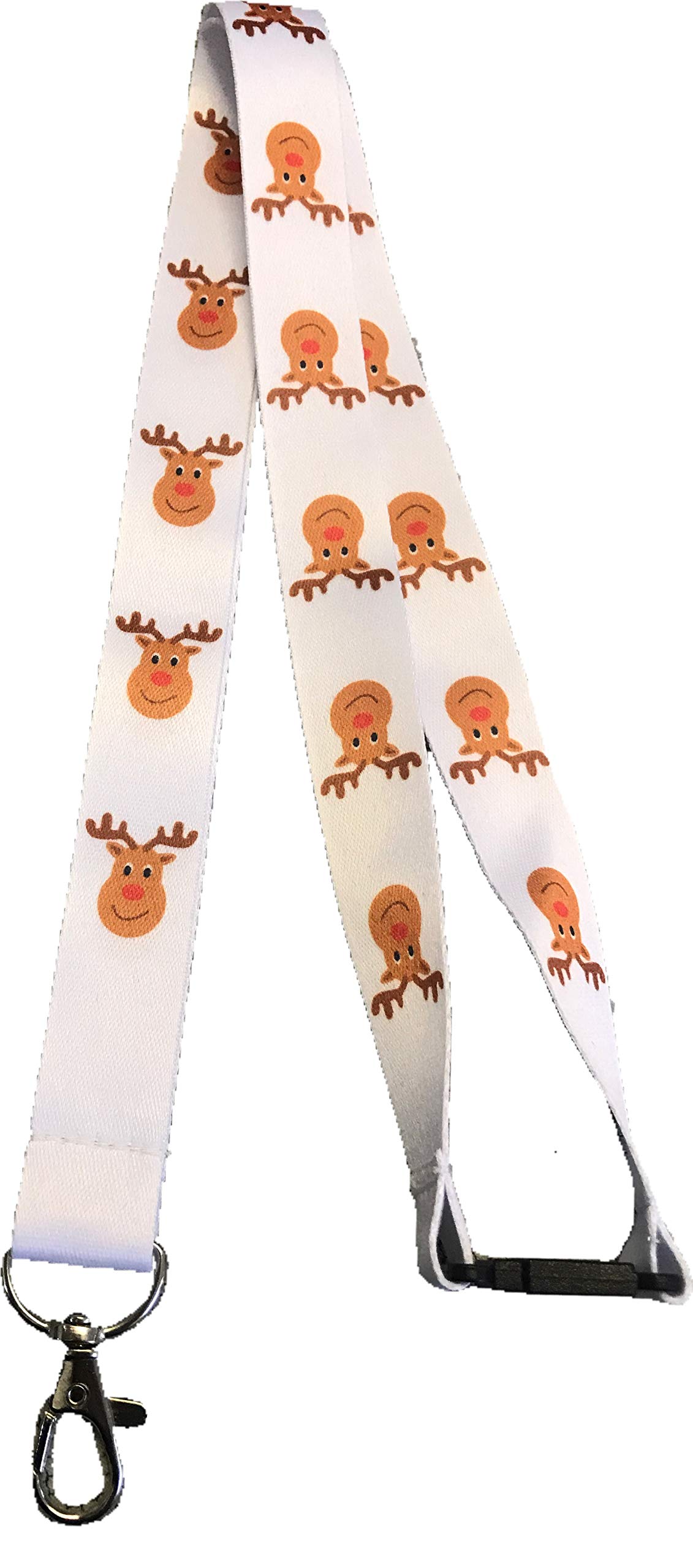 Pac Supplies Global Mixed Festive Christmas Rudolf/Reindeer Neck Lanyard/Badge Holder/Key/Whistle With Safety Breakaway