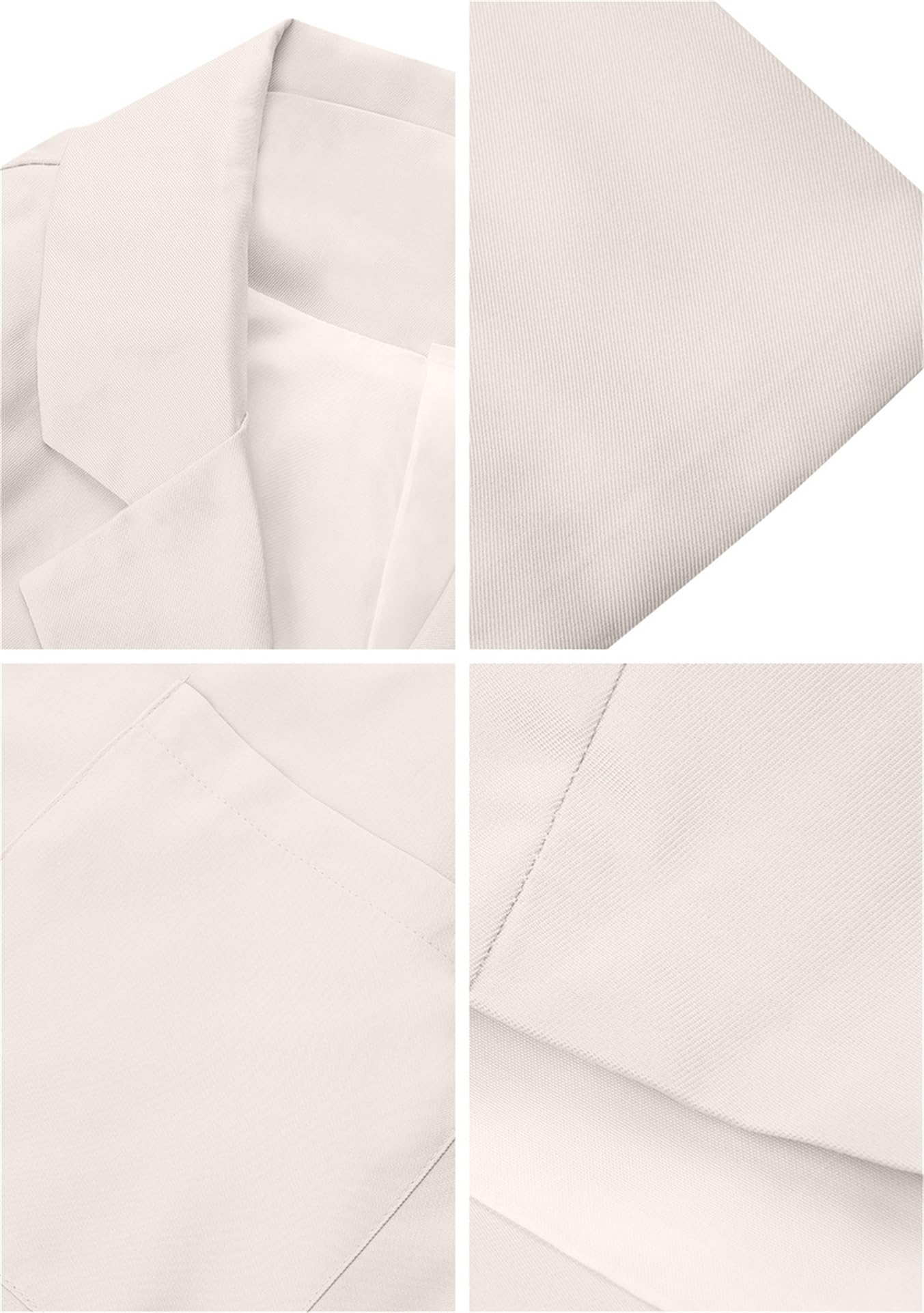 OMZIN Femmes Poches Casual Revers Unicolore Blazer Long Léger Ouvert Devant Bureau Veste