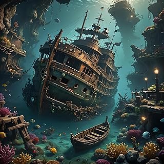 Ship Shipwreck 1000 Piece Jigsaw Challenging Puzzle Game for Adults Kids Decompressing Toy Holiday Party Gifts Puzzles as Home Decor