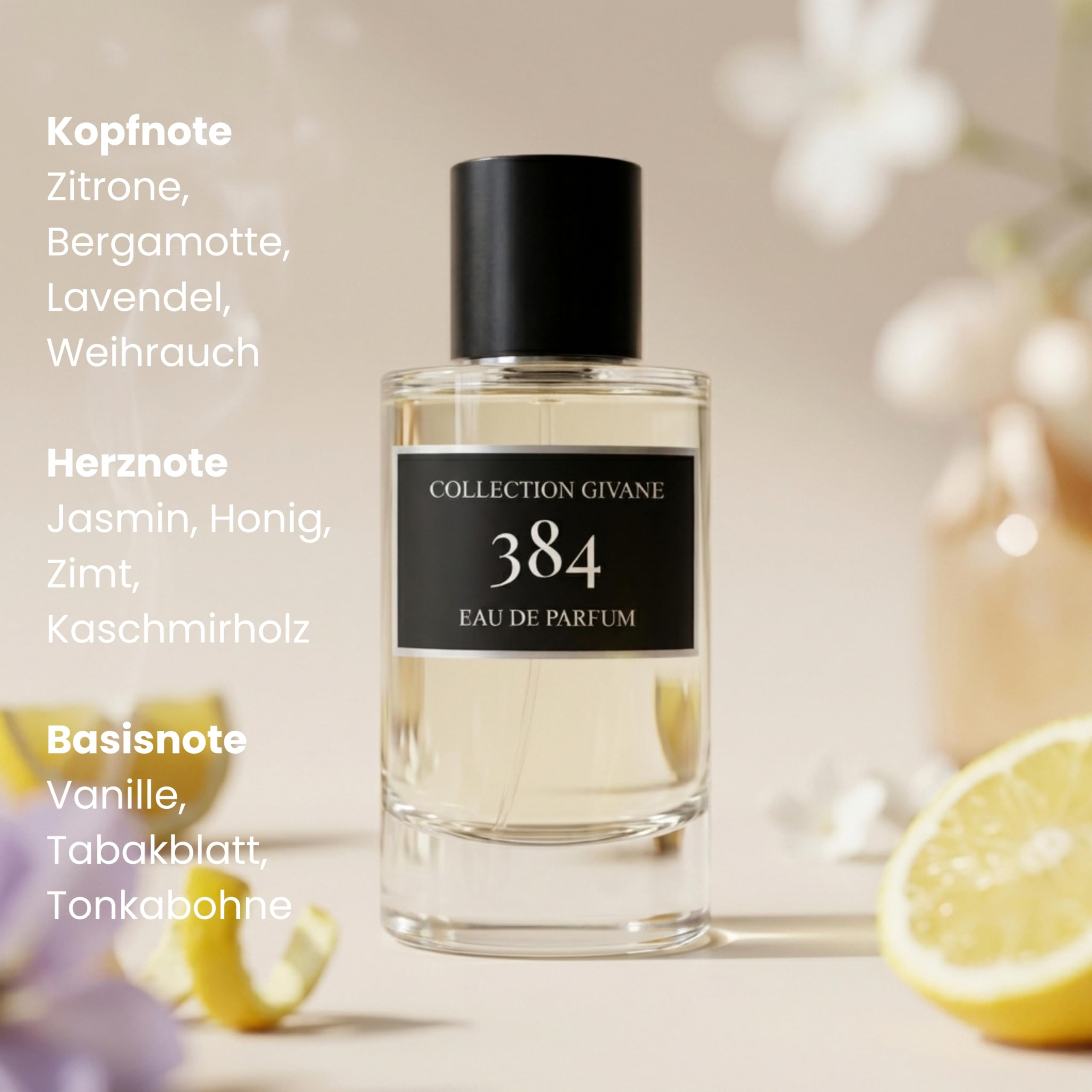 384 Parfüm COLLECTION GIVANE Herren Parfüm 100 ML Eau de Parfum Honig Tabak Vanille Duft süß würzig intensiv maskuliner Herrenduft Luxus Parfum Männer Nischenduft 384 Duft Vanille Tabak Honig