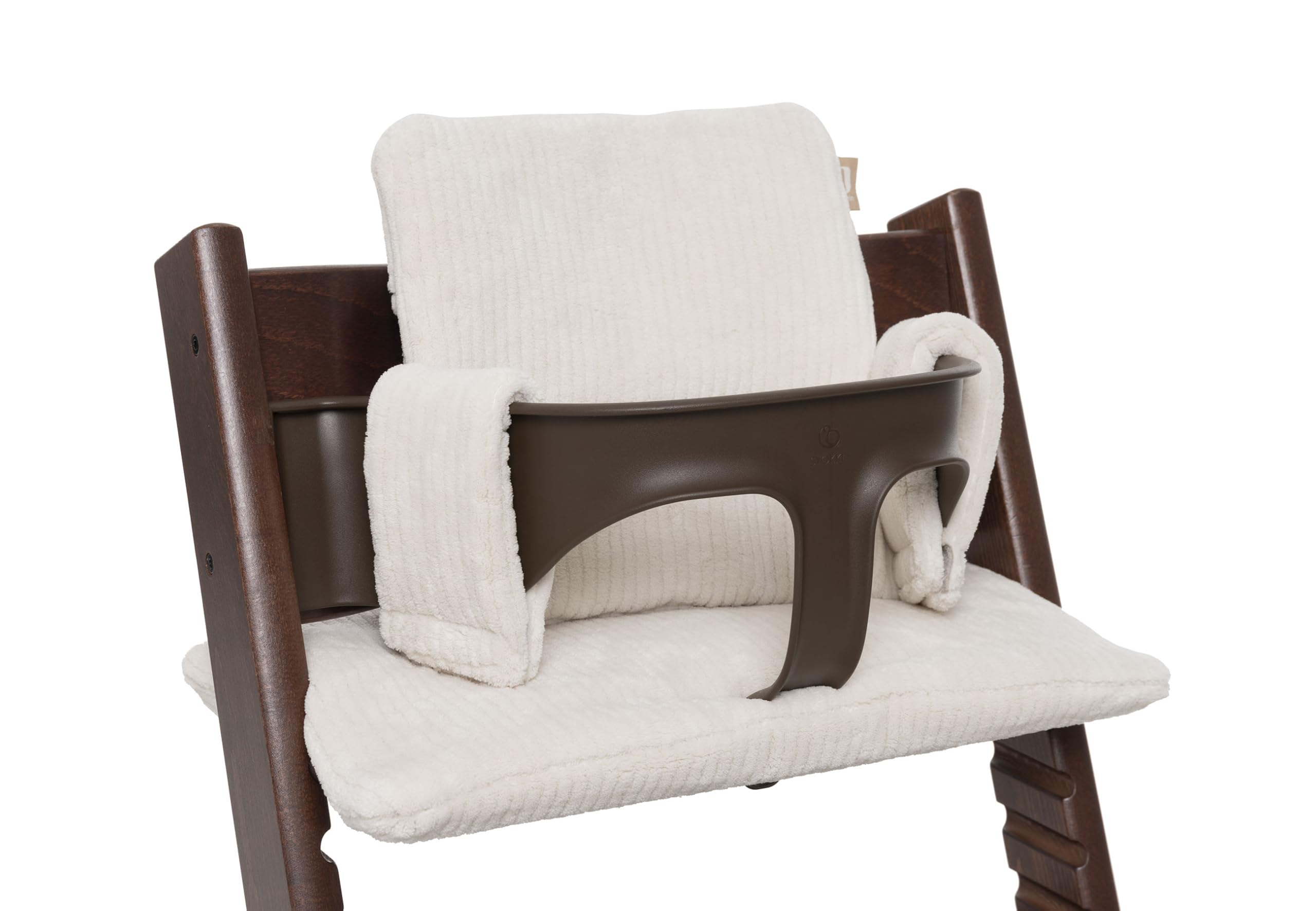 Jollein Réducteur de Chaise Haute - Cloudy Rib - Oatmeal - Lavable - Coussin de Chaise Haute - 27x45x2 cm