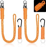 Vista 8 de Frienda Juego de 2 cordones de paracaídas resistentes para el cuello, correa trenzada para la muñeca, 550 llaveros para actividades al aire libre