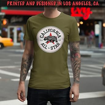 ShirtBANC California All Star Mens Shirt Cali Life Bandana Bear Tee