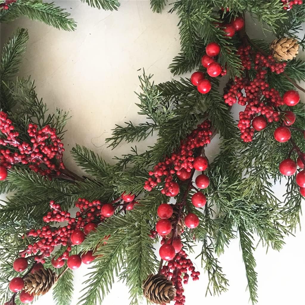 Christmas Wreath Simulation Christmas red Fruit Wreath Door Decoration Simulation Wreath
