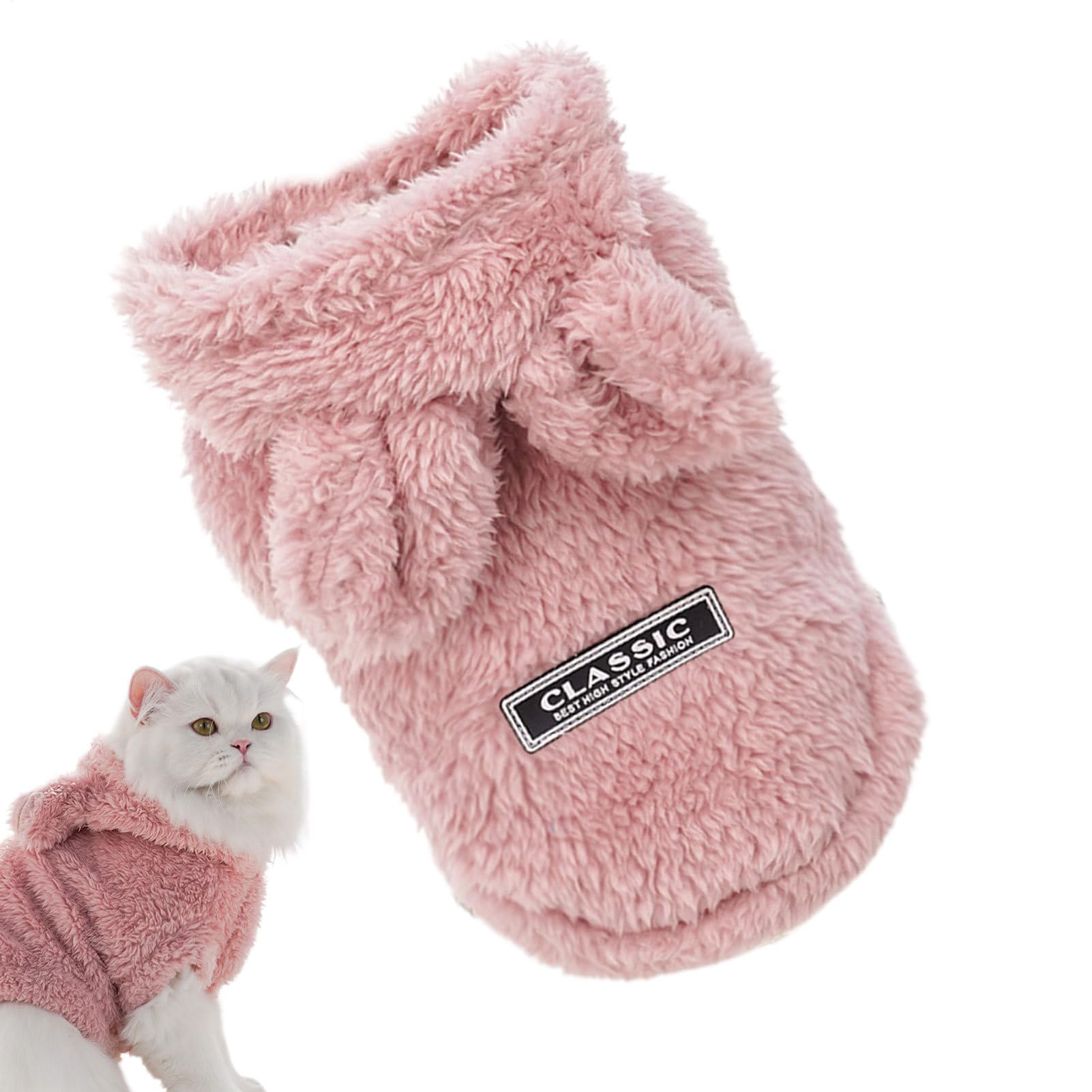 Wusideday Dog Winter Hoodie | Soft Cat Winter Sweater | Cute Bunny Ear Small Dog Sweatshirts, Warm Coat for Cars Dogs, Pet Puppy Costume